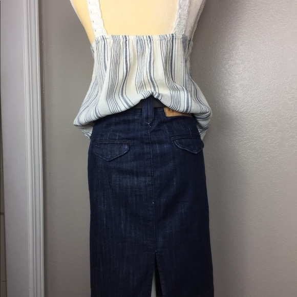 True Religion Dark Wash Long Denim Skirt Small - Picture 5 of 9